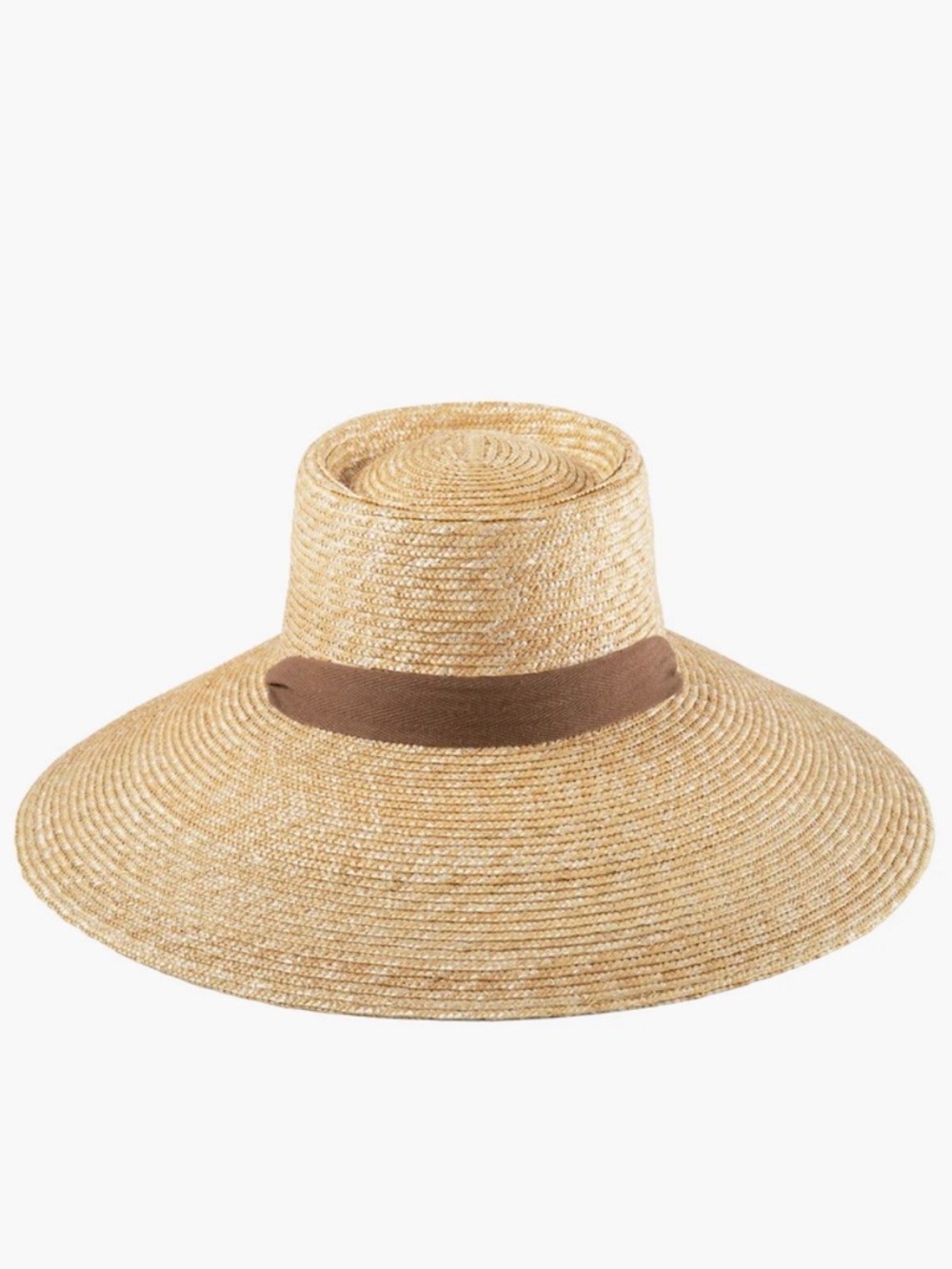 Lack Of Color Natural Straw Sun Hat with Brown Band